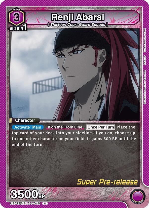 Renji Abarai UE01ST/BLC-1-046 card from UE01ST: BLEACH: Thousand-Year Blood War Super Pre-Release Starter Deck