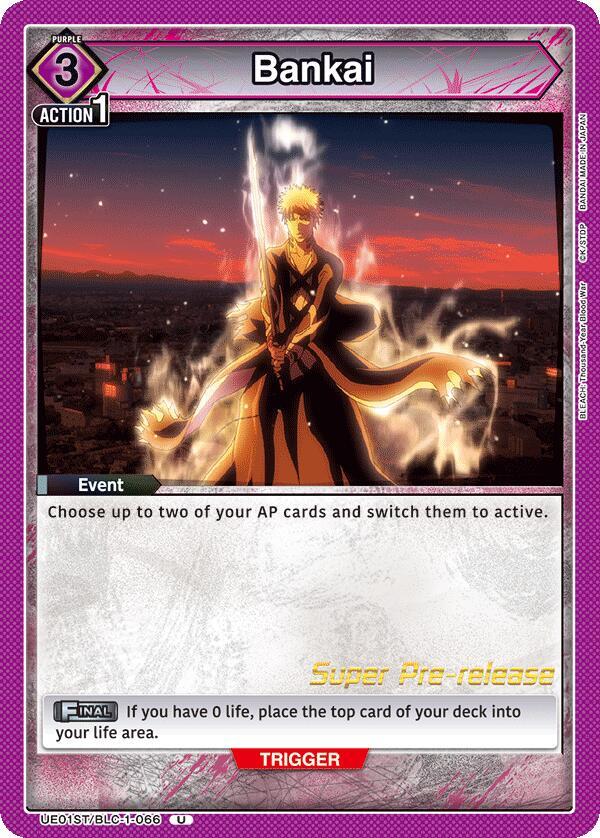Bankai UE01ST/BLC-1-066 card from UE01ST: BLEACH: Thousand-Year Blood War Super Pre-Release Starter Deck