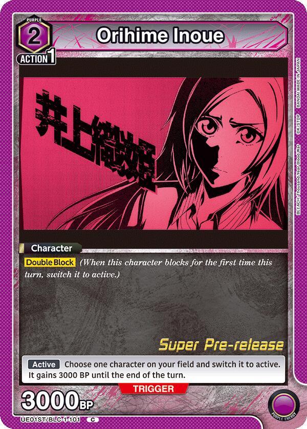 Orihime Inoue UE01ST/BLC-1-101 card from UE01ST: BLEACH: Thousand-Year Blood War Super Pre-Release Starter Deck