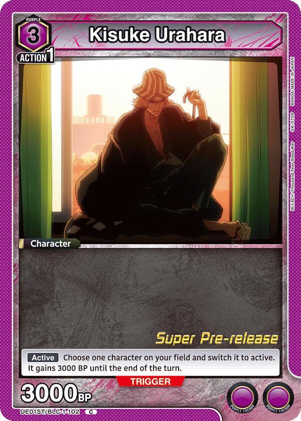 Kisuke Urahara UE01ST/BLC-1-102 card from UE01ST: BLEACH: Thousand-Year Blood War Super Pre-Release Starter Deck