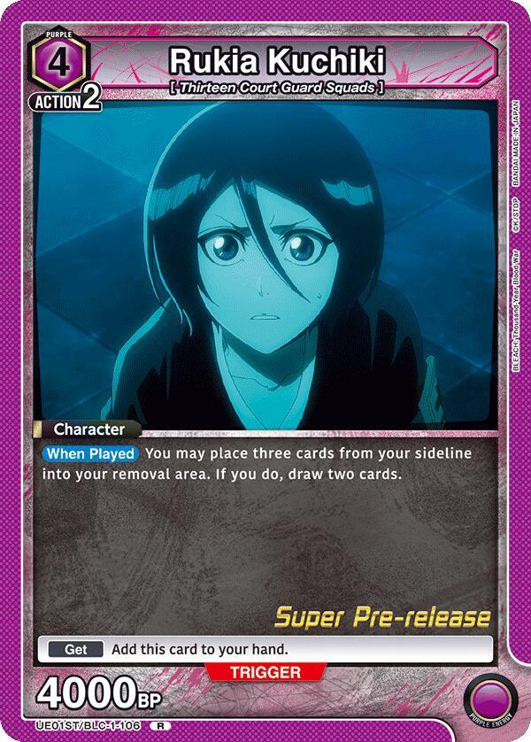 Rukia Kuchiki UE01ST/BLC-1-106 card from UE01ST: BLEACH: Thousand-Year Blood War Super Pre-Release Starter Deck