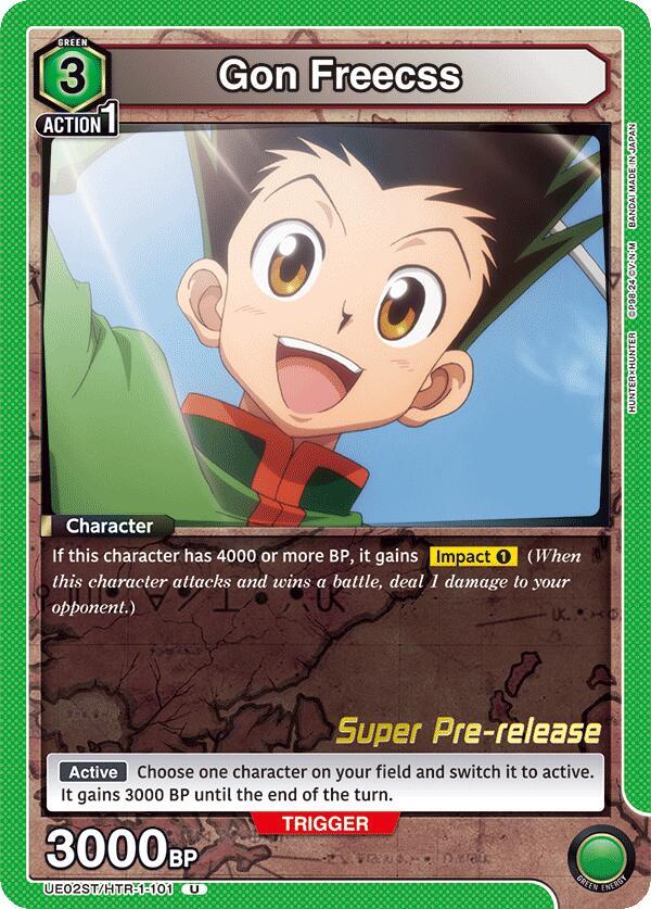 Gon Freecss UE02ST/HTR-1-101 card from UE02ST: HUNTER X HUNTER Super Pre-Release Starter Deck