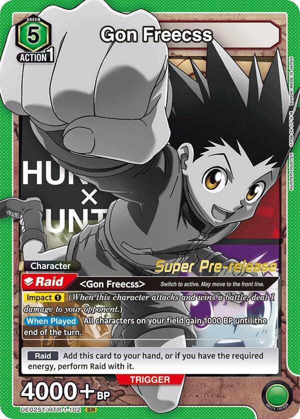 Gon Freecss UE02ST/HTR-1-102 card from UE02ST: HUNTER X HUNTER Super Pre-Release Starter Deck
