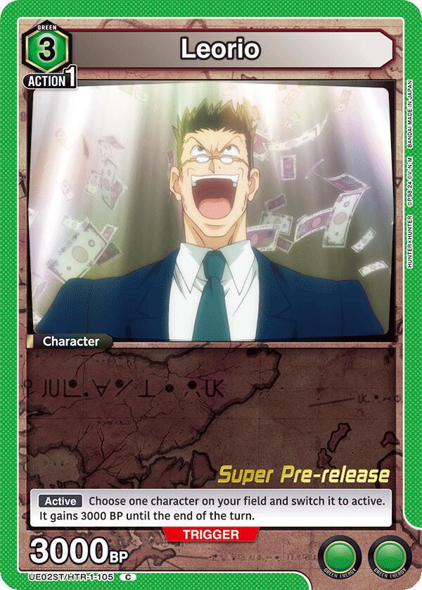 Leorio UE02ST/HTR-1-105 card from UE02ST: HUNTER X HUNTER Super Pre-Release Starter Deck