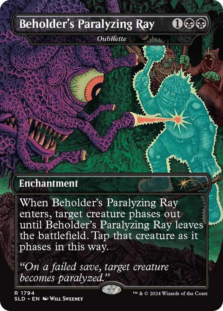 Beholder's Paralyzing Ray - Oubliette 1794 card from Secret Lair Drop Series