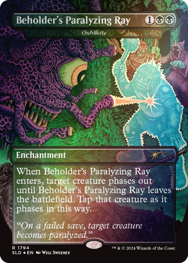 Beholder's Paralyzing Ray - Oubliette (Rainbow Foil) 1794 card from Secret Lair Drop Series