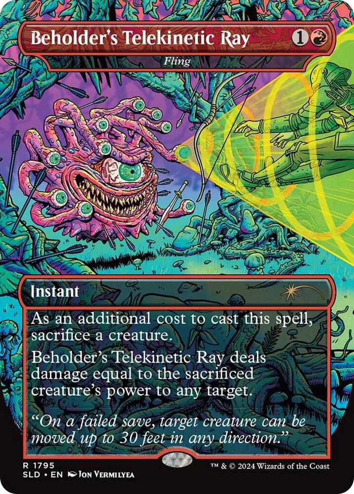 Beholder's Telekinetic Ray - Fling 1795 card from Secret Lair Drop Series
