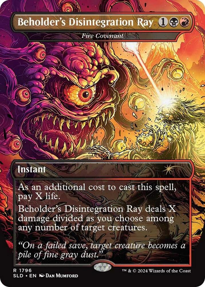 Beholder's Disintegration Ray - Fire Covenant 1796 card from Secret Lair Drop Series