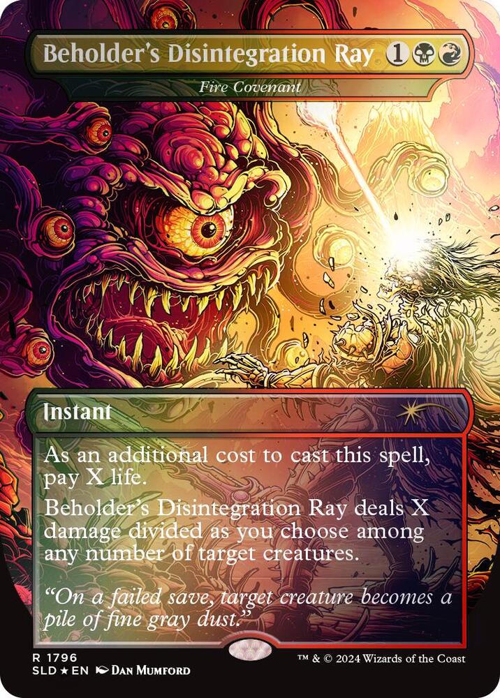 Beholder's Disintegration Ray - Fire Covenant (Rainbow Foil) 1796 card from Secret Lair Drop Series