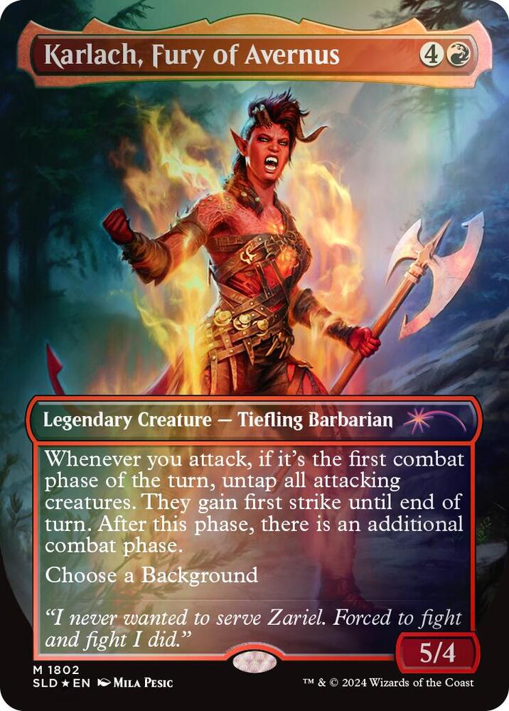 Karlach, Fury of Avernus (Rainbow Foil) 1802 card from Secret Lair Drop Series