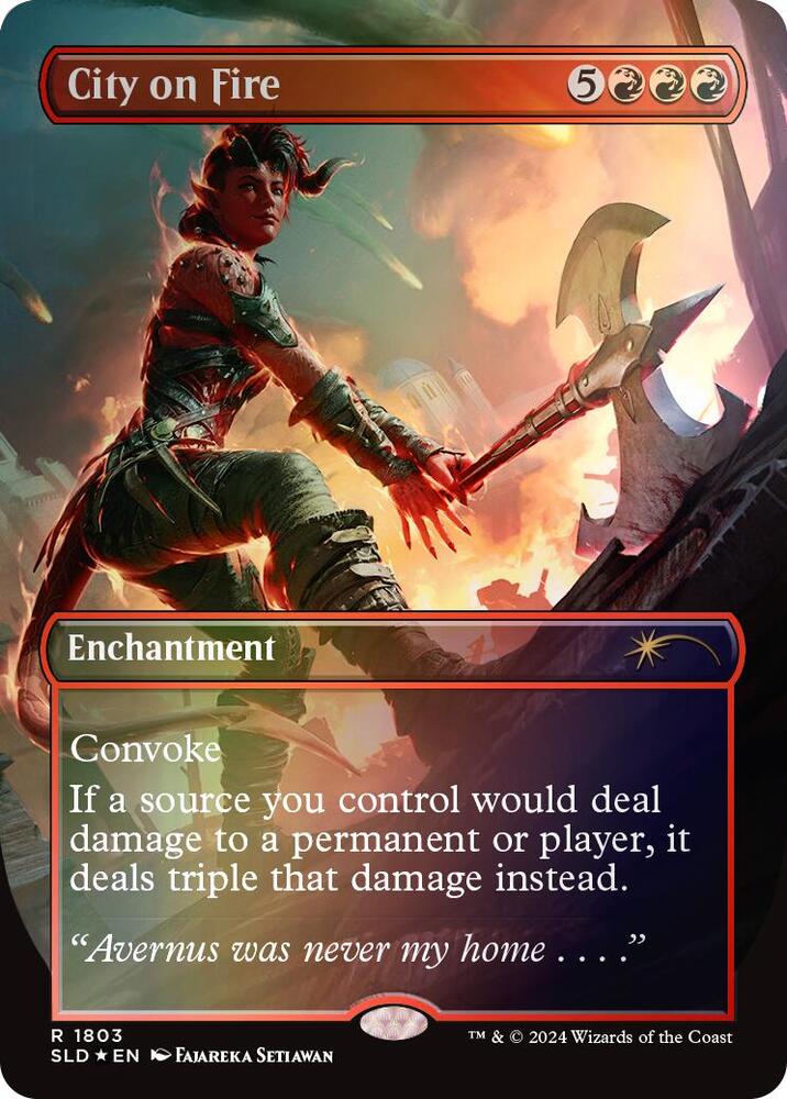 City on Fire (Rainbow Foil) 1803 card from Secret Lair Drop Series