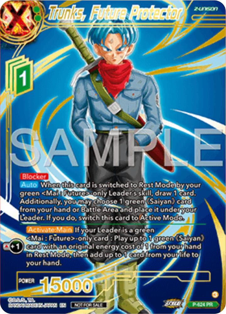 Trunks, Future Protector (Gold Stamped) P-424 card from Promotion Cards