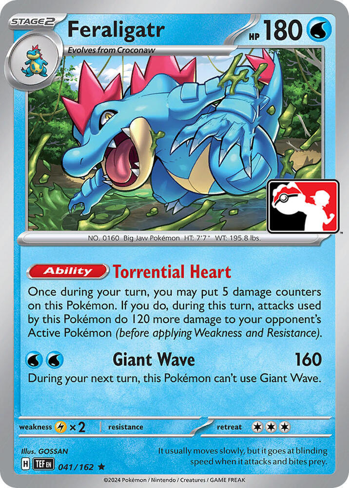Feraligatr 041/162 card from Prize Pack Series Cards