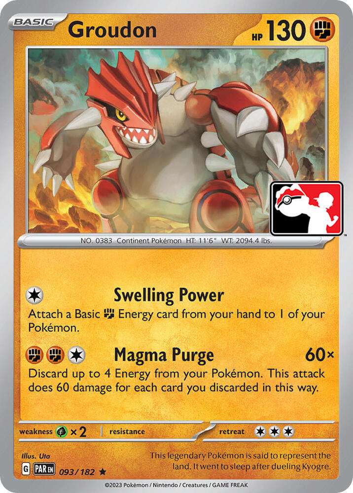 Groudon 093/182 card from Prize Pack Series Cards