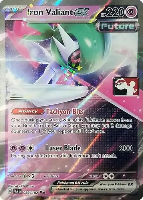 Iron Valiant ex 089/182 card from Prize Pack Series Cards