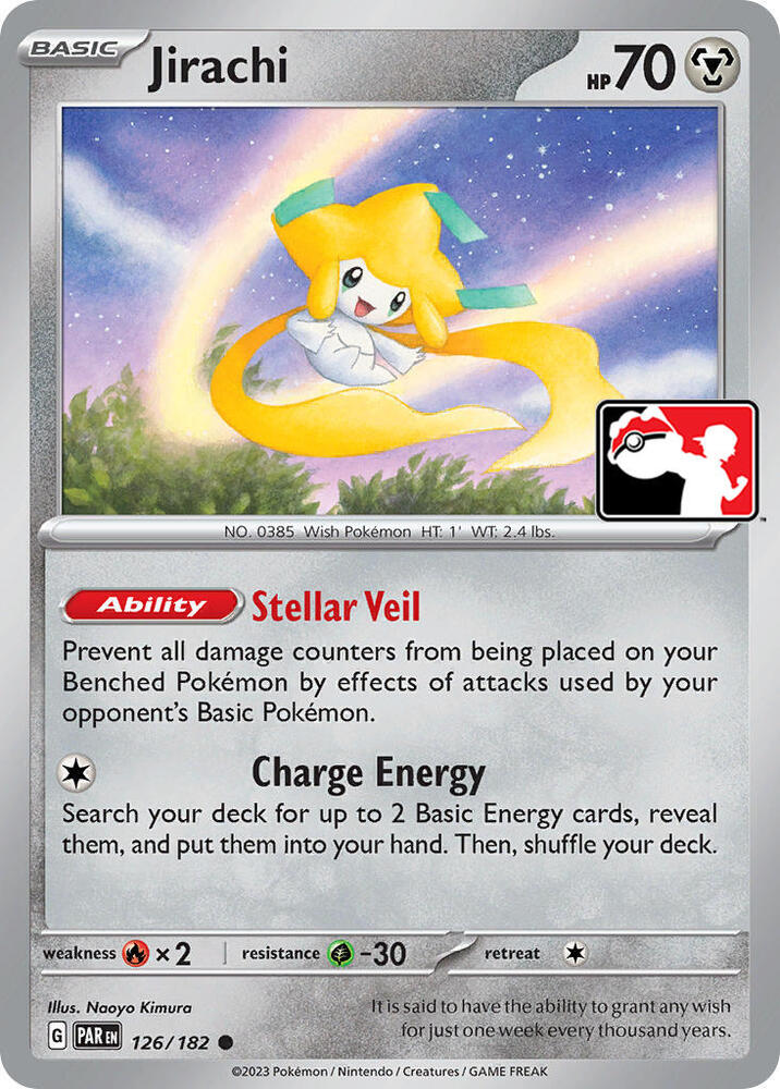 Jirachi 126/182 card from Prize Pack Series Cards