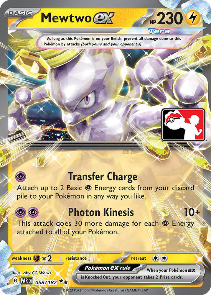 Mewtwo ex 058/182 card from Prize Pack Series Cards