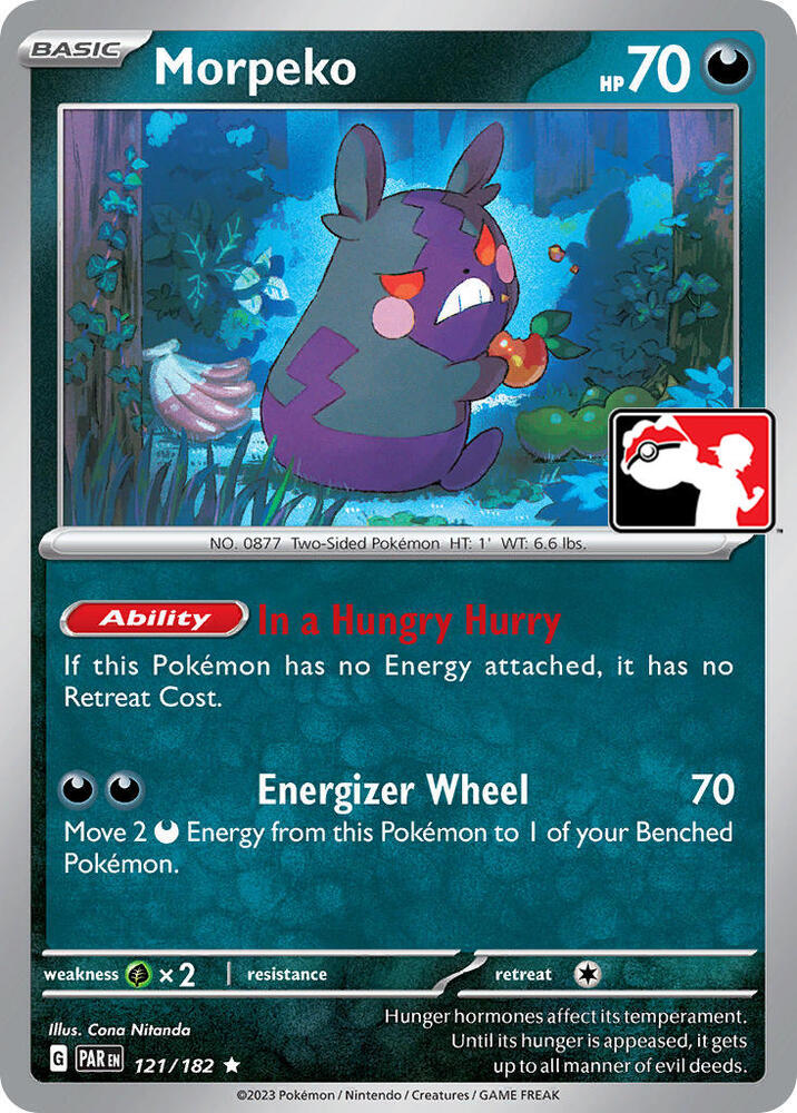 Morpeko 121/182 card from Prize Pack Series Cards