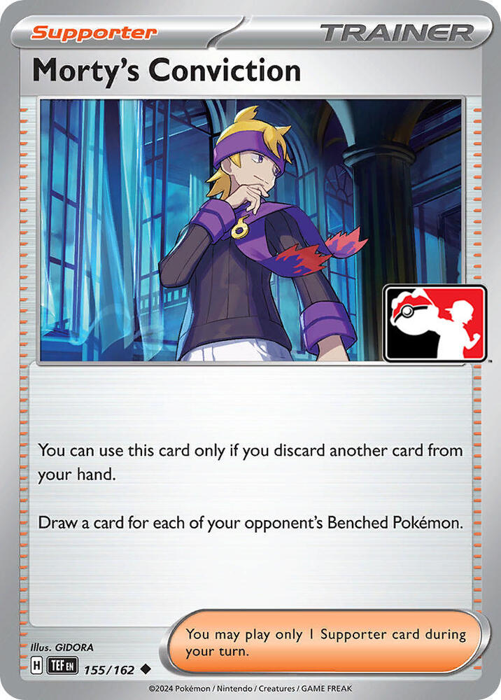Morty's Conviction 155/162 card from Prize Pack Series Cards