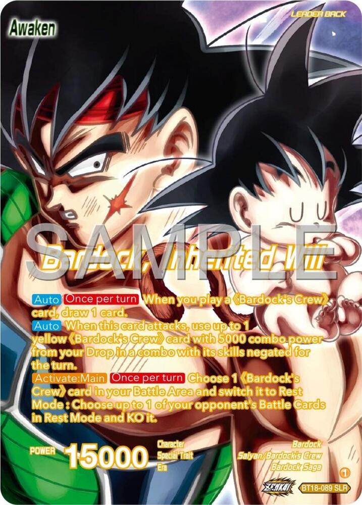 Bardock's Crew // Bardock, Inherited Will BT18-089 card from Expansion Deck Box Set 24: Premium 7th Anniversary Box 2024