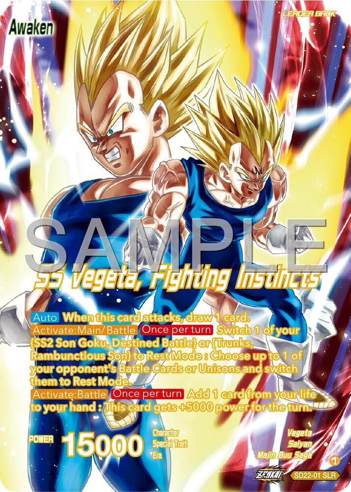 Vegeta // SS Vegeta, Fighting Instincts SD22-01 card from Expansion Deck Box Set 24: Premium 7th Anniversary Box 2024