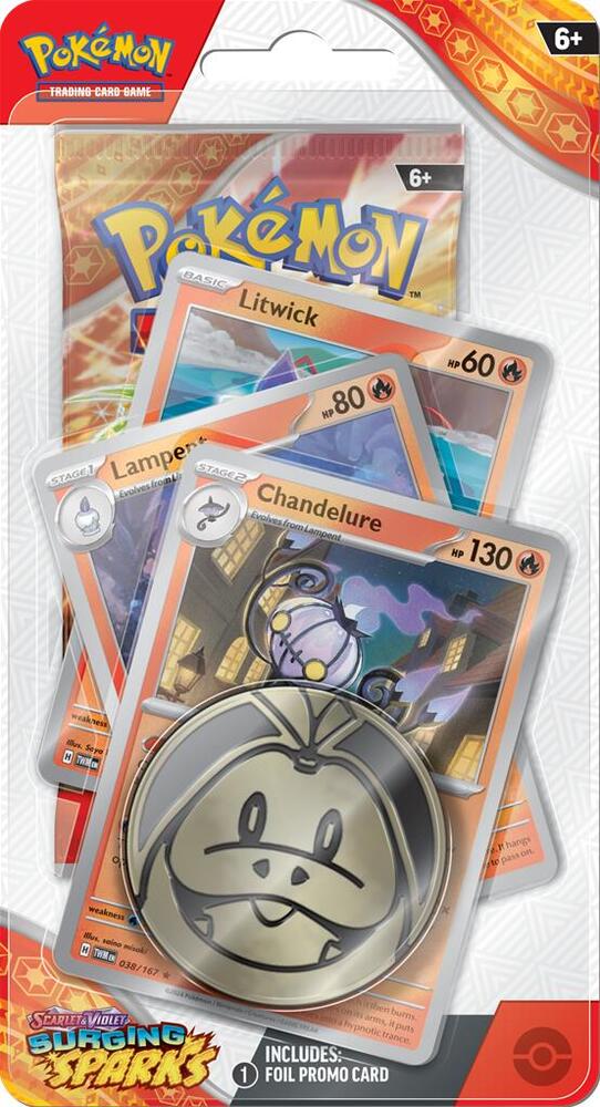 Surging Sparks Premium Checklane Blister [Chandelure] card from SV08: Surging Sparks