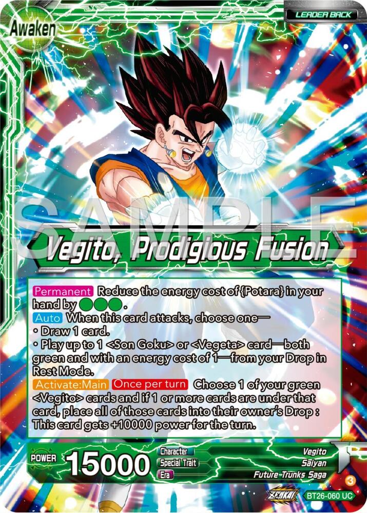 Son Goku & Vegeta // Vegito, Prodigious Fusion BT26-060 card from Ultimate Advent
