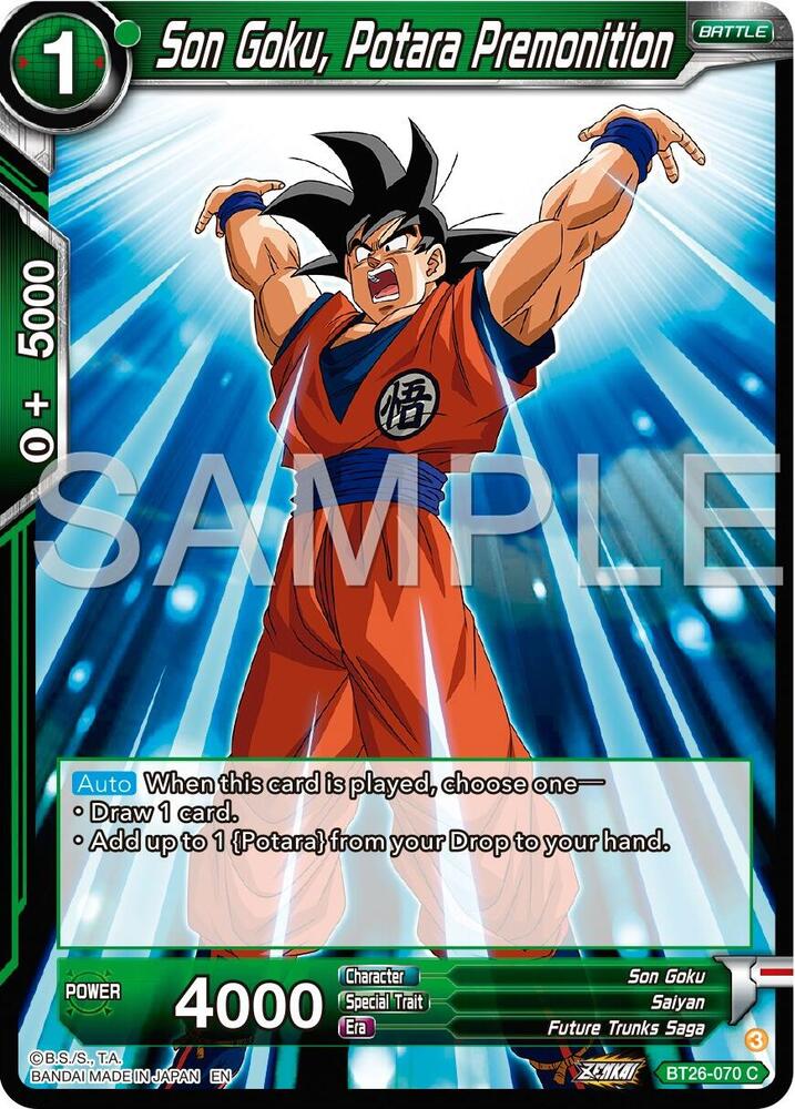 Son Goku, Potara Premonition BT26-070 card from Ultimate Advent