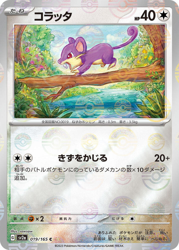 Rattata (Poke Ball Pattern) 019/165 card from SV2a: Pokemon Card 151