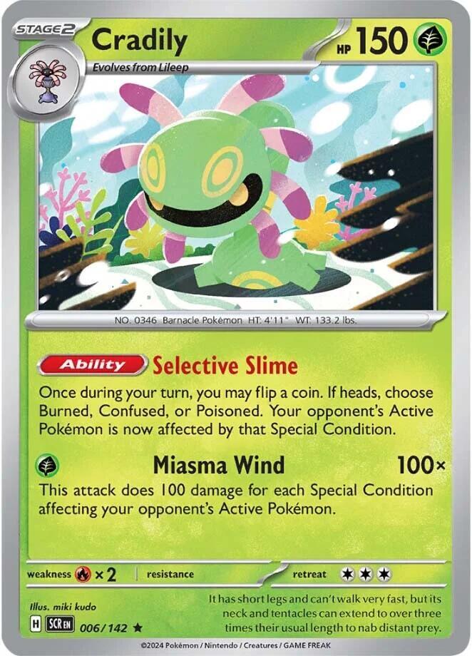 Cradily 006/142 card from SV07: Stellar Crown