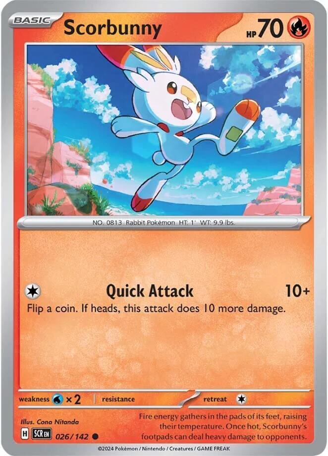 Scorbunny 026/142 card from SV07: Stellar Crown