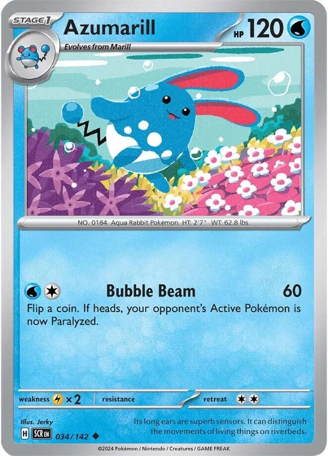 Azumarill 034/142 card from SV07: Stellar Crown