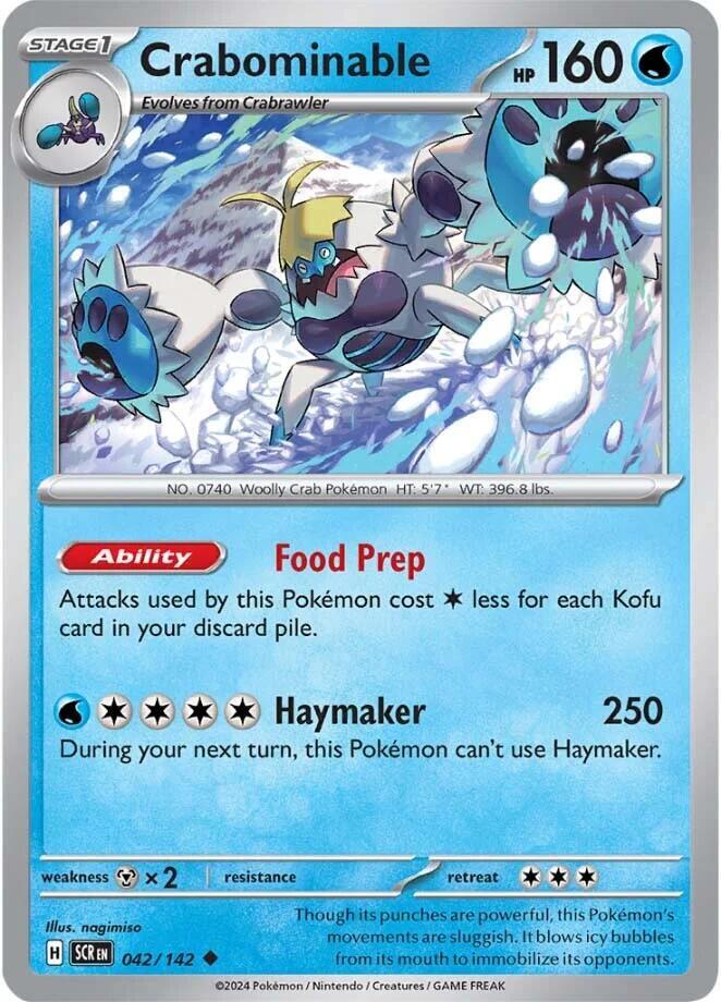 Crabominable 042/142 card from SV07: Stellar Crown