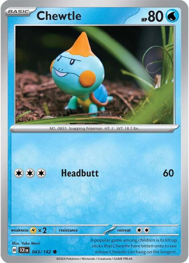 Chewtle 043/142 card from SV07: Stellar Crown