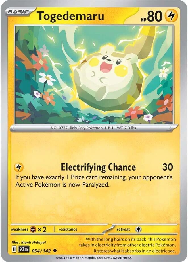 Togedemaru 054/142 card from SV07: Stellar Crown