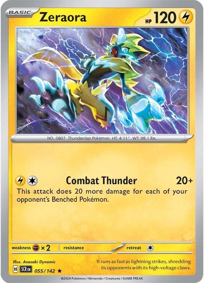 Zeraora 055/142 card from SV07: Stellar Crown