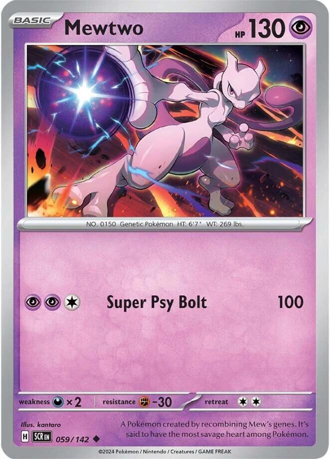 Mewtwo 059/142 card from SV07: Stellar Crown