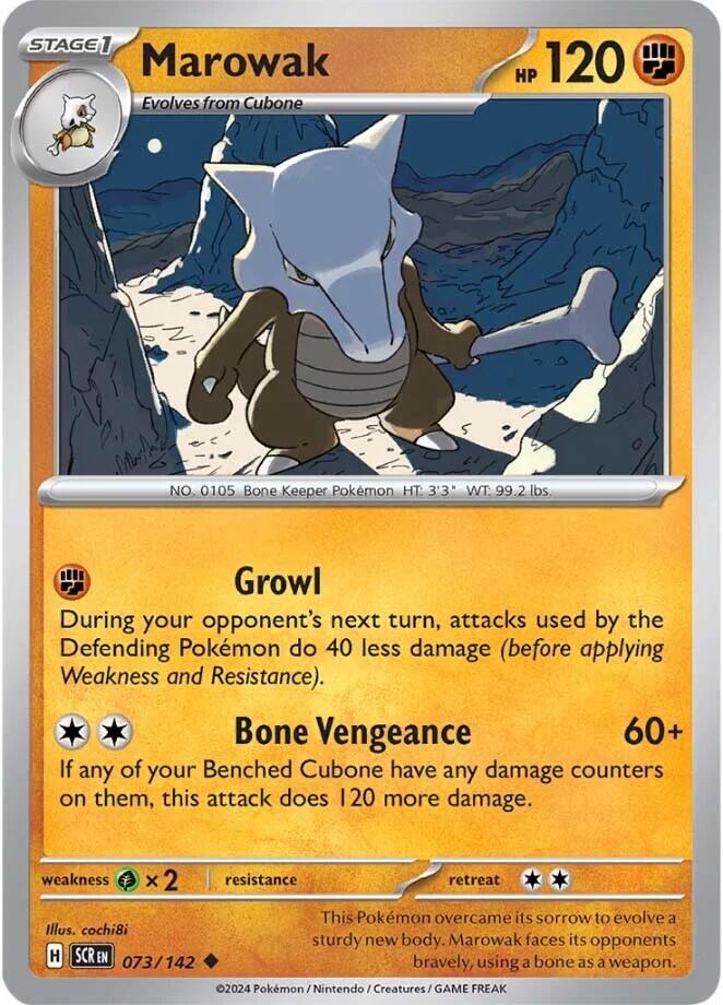 Marowak 073/142 card from SV07: Stellar Crown