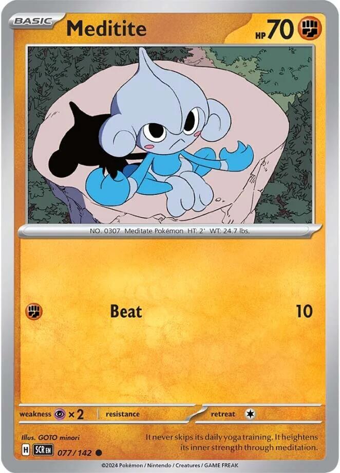 Meditite 077/142 card from SV07: Stellar Crown