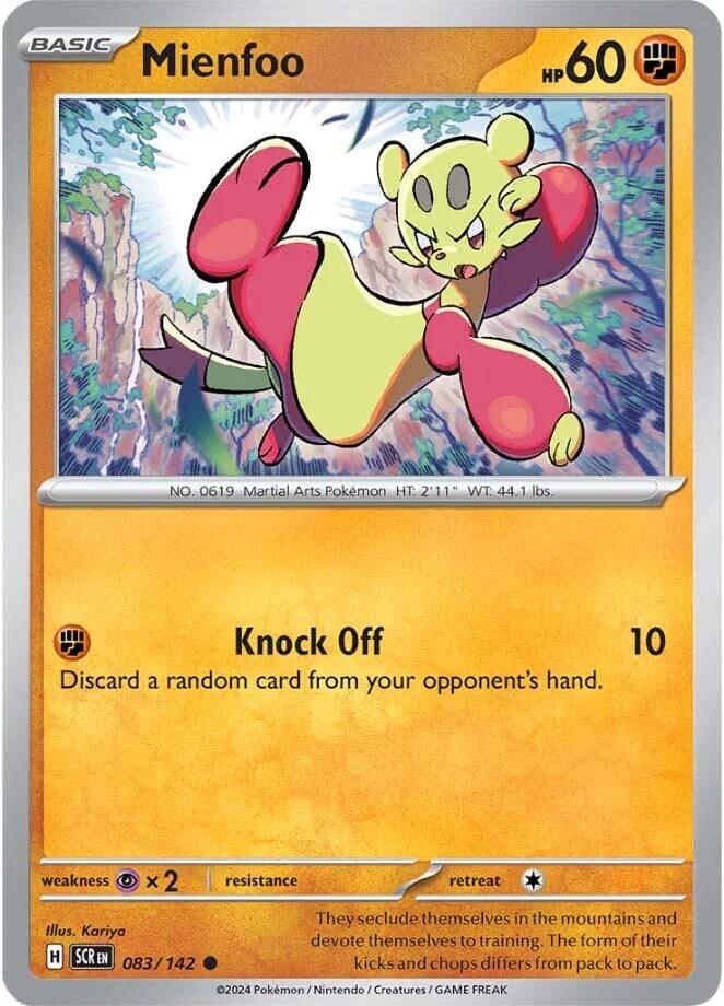 Mienfoo 083/142 card from SV07: Stellar Crown