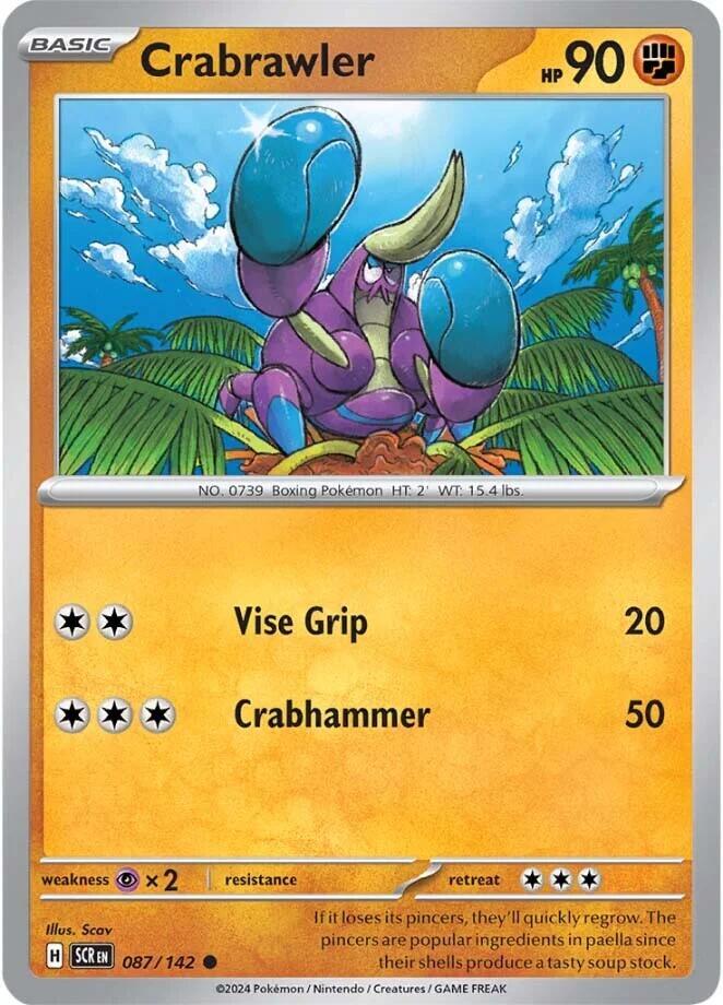 Crabrawler 087/142 card from SV07: Stellar Crown