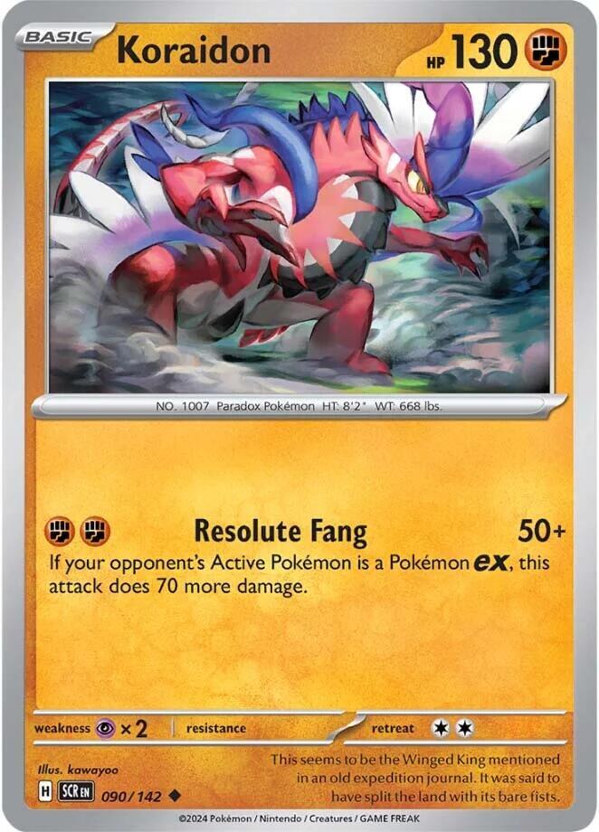Koraidon 090/142 card from SV07: Stellar Crown