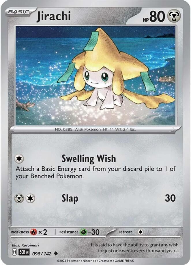 Jirachi 098/142 card from SV07: Stellar Crown