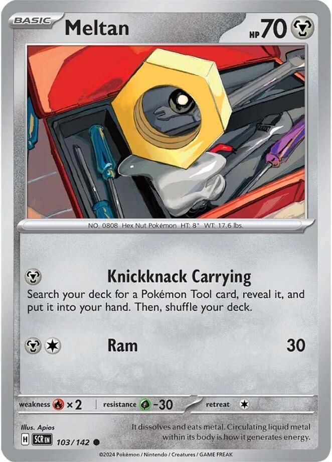 Meltan 103/142 card from SV07: Stellar Crown