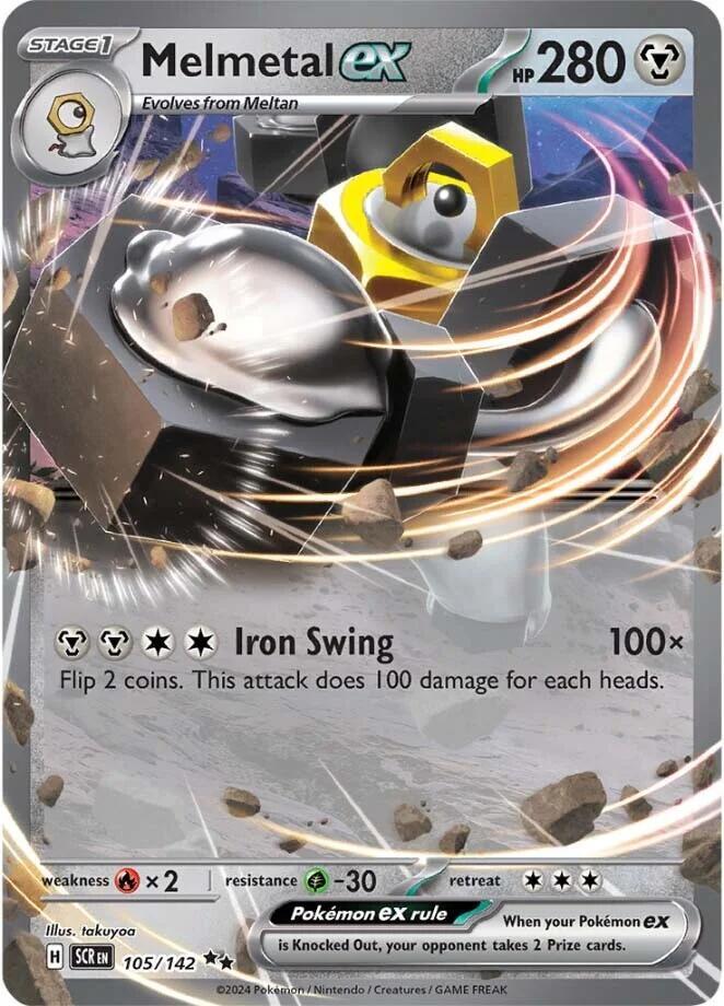Melmetal ex 105/142 card from SV07: Stellar Crown