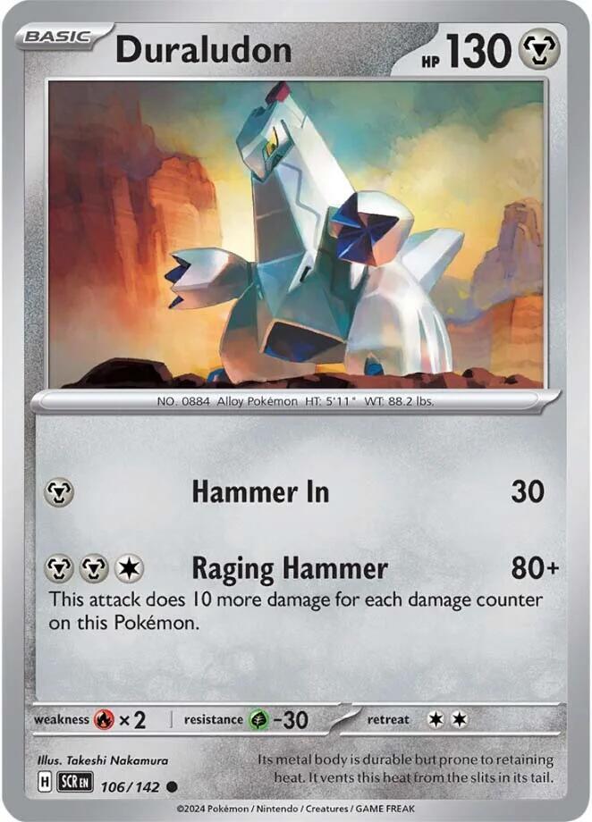Duraludon 106/142 card from SV07: Stellar Crown
