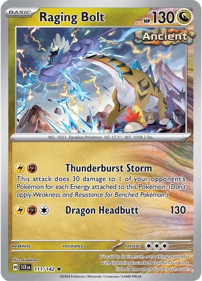 Raging Bolt 111/142 card from SV07: Stellar Crown