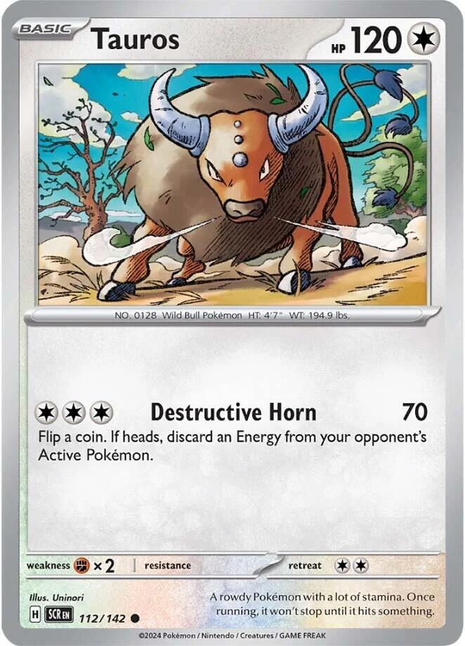 Tauros 112/142 card from SV07: Stellar Crown