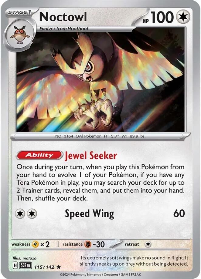 Noctowl 115/142 card from SV07: Stellar Crown