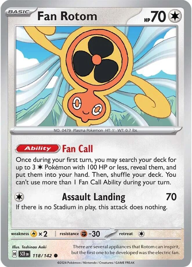 Fan Rotom 118/142 card from SV07: Stellar Crown